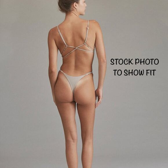 Acacia Swim Ralphy Dual Ribbed Bikini Bottom - Palm - Minimal Coverage - L - NWT - Picture 8 of 11